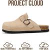 imageProject Cloud Clogs for Kids  Genuine Leather Kids Clogs with Cork Footbed Arch Support  NonSlip Slippers ampamp Sandals for Boys ampamp Girls FootwearStone Suede