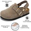 imageProject Cloud Clogs for Kids  Genuine Leather Kids Clogs with Cork Footbed Arch Support  NonSlip Slippers ampamp Sandals for Boys ampamp Girls FootwearTaupe With Back Strap