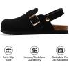 imageProject Cloud Clogs for Kids  Genuine Leather Kids Clogs with Cork Footbed Arch Support  NonSlip Slippers ampamp Sandals for Boys ampamp Girls FootwearBlack Suede With Back Strap