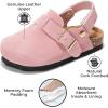 imageProject Cloud Clogs for Kids  Genuine Leather Kids Clogs with Cork Footbed Arch Support  NonSlip Slippers ampamp Sandals for Boys ampamp Girls FootwearPink With Back Strap