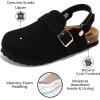 imageProject Cloud Clogs for Kids  Genuine Leather Kids Clogs with Cork Footbed Arch Support  NonSlip Slippers ampamp Sandals for Boys ampamp Girls FootwearBlack Suede With Back Strap