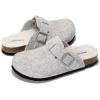 imageProject Cloud Genuine Leather Footbed Clogs for Women  Memory Foam Arch Support Slippers for Women  Trendy Slipons Womens Mules ampamp Clogs Sandals BentonNatural Wool