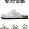 imageProject Cloud Genuine Leather Footbed Clogs for Women  Memory Foam Arch Support Slippers for Women  Trendy Slipons Womens Mules ampamp Clogs Sandals BentonNatural Wool