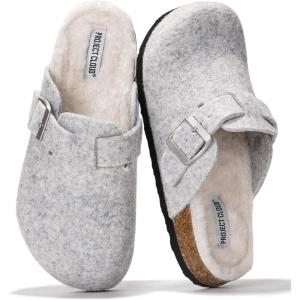 imageProject Cloud Genuine Leather Footbed Clogs for Women  Memory Foam Arch Support Slippers for Women  Trendy Slipons Womens Mules ampamp Clogs Sandals BentonNatural Wool