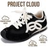 imageProject Cloud Kids Shoes for Girls  NonSlip Trendy Fashion Sneakers Girls Shoes  Lace Up with Memory Foam Insole Kids Sneakers Little LowyBlack