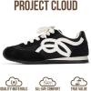 imageProject Cloud Kids Shoes for Girls  NonSlip Trendy Fashion Sneakers Girls Shoes  Lace Up with Memory Foam Insole Kids Sneakers Little LowyBlack