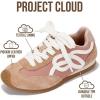 imageProject Cloud Kids Shoes for Girls  NonSlip Trendy Fashion Sneakers Girls Shoes  Lace Up with Memory Foam Insole Kids Sneakers Little LowyNude