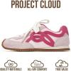 imageProject Cloud Kids Shoes for Girls  NonSlip Trendy Fashion Sneakers Girls Shoes  Lace Up with Memory Foam Insole Kids Sneakers Little LowyPink
