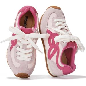 imageProject Cloud Kids Shoes for Girls  NonSlip Trendy Fashion Sneakers Girls Shoes  Lace Up with Memory Foam Insole Kids Sneakers Little LowyPink