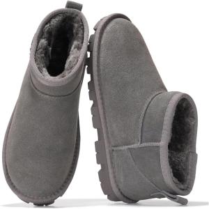 imageProject Cloud Genuine Leather Ankle Boots for Women  Water Resistant Womens Boots with Memory Foam Insole  Comfortable Fall Shoes for Women 2025 HikeyGrey Suede