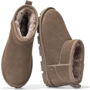 imageProject Cloud Genuine Leather Ankle Boots for Women  Water Resistant Womens Boots with Memory Foam Insole  Comfortable Fall Shoes for Women 2025 HikeyMushroom Suede