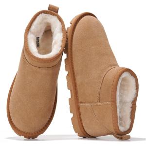 imageProject Cloud Genuine Leather Ankle Boots for Women  Water Resistant Womens Boots with Memory Foam Insole  Comfortable Fall Shoes for Women 2025 HikeyChestnut Suede