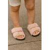 imageProject Cloud Fur Kids Sandals with Adjustable Buckle  Natural Cork Footbed Slides Sandals for Girls wMemory Foam  Non Slip Slide Sandals Santorini KidLight Pink