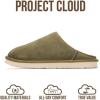 imageProject Cloud Mens Slippers Genuine Leather and Genuine Shearling Lining  House Slippers for Men with Memory Foam Insole  Lightweight ampamp Non Slip Mens House Shoes ChillOlive Suede