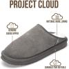 imageProject Cloud Mens Slippers Genuine Leather and Genuine Shearling Lining  House Slippers for Men with Memory Foam Insole  Lightweight ampamp Non Slip Mens House Shoes ChillGrey Suede