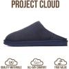 imageProject Cloud Mens Slippers Genuine Leather and Genuine Shearling Lining  House Slippers for Men with Memory Foam Insole  Lightweight ampamp Non Slip Mens House Shoes ChillNavy Suede