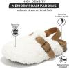imageProject Cloud Clogs for Kids  Genuine Leather Kids Clogs with Cork Footbed Arch Support  NonSlip Slippers ampamp Sandals for Boys ampamp Girls FootwearWhite Fur Lined
