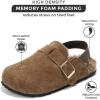 imageProject Cloud Clogs for Kids  Genuine Leather Kids Clogs with Cork Footbed Arch Support  NonSlip Slippers ampamp Sandals for Boys ampamp Girls FootwearBrown Fur Lined