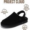 imageProject Cloud Kids Clogs Genuine Leather with Back Strap  Memory Foam ampamp Lightweight Slipon Boys and Girls Sandals with Adjustable Straps  NonSlip Clogs for Kids Sandals Little GoldstarBlack Suede