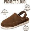 imageProject Cloud Kids Clogs Genuine Leather with Back Strap  Memory Foam ampamp Lightweight Slipon Boys and Girls Sandals with Adjustable Straps  NonSlip Clogs for Kids Sandals Little GoldstarMocha Suede