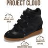 imageProject Cloud Wedge Sneakers for Women  Memory Foam Insole Womens Sneakers  Lightweight ampamp Non Hi Top Womens Shoes  Stylish Fall Shoes for Women 2025 MarantBlack