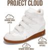 imageProject Cloud Wedge Sneakers for Women  Memory Foam Insole Womens Sneakers  Lightweight ampamp Non Hi Top Womens Shoes  Stylish Fall Shoes for Women 2025 MarantWhite