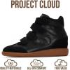 imageProject Cloud Wedge Sneakers for Women  Memory Foam Insole Womens Sneakers  Lightweight ampamp Non Hi Top Womens Shoes  Stylish Fall Shoes for Women 2025 MarantBlack