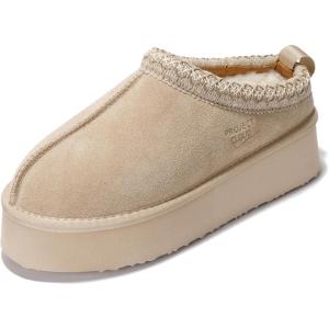 imageProject Cloud 100 Genuine Leather Platform Slippers for Women  Soft Memory Foam Womens Slippers ampamp Supportive Clogs for Women 2025  Cozy Stylish Everyday Footwear SayreSand Suede