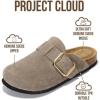 imageProject Cloud Genuine Leather Clogs for Women Shoes  Memory Foam Insole NonSlip ampamp Natural Cork Footbed Arch Support Big Buckle Womens Clogs and Mules for Women Footwear ManchesterTaupe