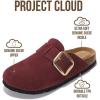 imageProject Cloud Genuine Leather Clogs for Women Shoes  Memory Foam Insole NonSlip ampamp Natural Cork Footbed Arch Support Big Buckle Womens Clogs and Mules for Women Footwear ManchesterBurgundy
