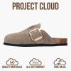 imageProject Cloud Genuine Leather Clogs for Women Shoes  Memory Foam Insole NonSlip ampamp Natural Cork Footbed Arch Support Big Buckle Womens Clogs and Mules for Women Footwear ManchesterTaupe