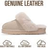 imageProject Cloud Genuine Leather Slippers for Women Footwear with Genuine Fur Lining Womens Clogs ampamp Mule  NonSlip IndoorOutdoor Scuff Womens Slippers with Memory Foam Insole HenkaSand Suede