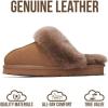 imageProject Cloud Genuine Leather Slippers for Women Footwear with Genuine Fur Lining Womens Clogs ampamp Mule  NonSlip IndoorOutdoor Scuff Womens Slippers with Memory Foam Insole HenkaCamel Suede