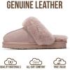 imageProject Cloud Genuine Leather Slippers for Women Footwear with Genuine Fur Lining Womens Clogs ampamp Mule  NonSlip IndoorOutdoor Scuff Womens Slippers with Memory Foam Insole HenkaDusty Pink Suede