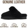 imageProject Cloud Genuine Leather Slippers for Women Footwear with Genuine Fur Lining Womens Clogs ampamp Mule  NonSlip IndoorOutdoor Scuff Womens Slippers with Memory Foam Insole HenkaBlack