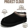 imageProject Cloud Genuine Leather Womens Slippers with Genuine Australian Shearling Fur Lining Slippers for Women  NonSlip EVA with Memory Foam Fuzzy Slippers Women Footwear NeritaBlack