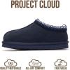 imageProject Cloud Genuine Leather ampamp Australian Shearling Slippers for Kids  Memory Foam Fuzzy ampamp NonSlip Fluffy Slippers Girls Footwear ampamp Boys Footwear Kids Unisex Shoe Dream WarmNavy Suede
