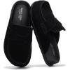 image:imageProject Cloud Genuine Leather Womens Clog  Memory Foam Arch Support NonSlip Sole Mules ampamp Clogs for Women Footwear  Platform Winter Shoes FoamyBlack Suede