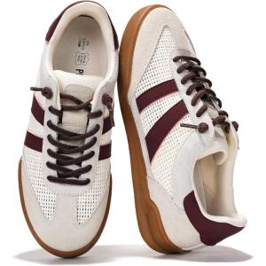 imageProject Cloud Genuine Leather Casual Sneakers for Women  Memory Foam Insoles LaceUp Womens Shoes ampamp Lightweight Womens Fashion Sneakers  NonSlip Shoes for Women Footwear VerdictBurgundy Suede