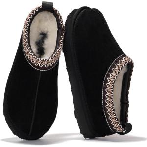 imageProject Cloud Genuine Leather Womens Slippers with Genuine Australian Shearling Fur Lining Slippers for Women  NonSlip EVA with Memory Foam Fuzzy Slippers Women Footwear NeritaBlack