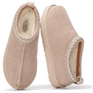 imageProject Cloud Genuine Leather Womens Slippers with Genuine Australian Shearling Fur Lining Slippers for Women  NonSlip EVA with Memory Foam Fuzzy Slippers Women Footwear NeritaSand Suede