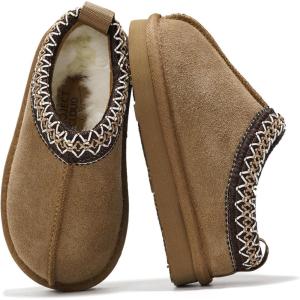 imageProject Cloud Genuine Leather ampamp Australian Shearling Slippers for Kids  Memory Foam Fuzzy ampamp NonSlip Fluffy Slippers Girls Footwear ampamp Boys Footwear Kids Unisex Shoe Dream WarmChestnut