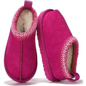 imageProject Cloud Genuine Leather ampamp Australian Shearling Slippers for Kids  Memory Foam Fuzzy ampamp NonSlip Fluffy Slippers Girls Footwear ampamp Boys Footwear Kids Unisex Shoe Dream WarmFuchsia Suede