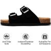 imageProject Cloud Genuine Leather Slides For Kids  Natural Cork Footbed Slides for Kids Sandals for Girls ampamp Boys  NonSlip Boys ampamp Girls SandalsBlack Suede