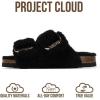 imageProject Cloud Genuine Leather Slides For Kids  Natural Cork Footbed Slides for Kids Sandals for Girls ampamp Boys  NonSlip Boys ampamp Girls SandalsBlack Fur