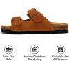 imageProject Cloud Genuine Leather Slides For Kids  Natural Cork Footbed Slides for Kids Sandals for Girls ampamp Boys  NonSlip Boys ampamp Girls SandalsChestnut Suede