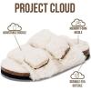 imageProject Cloud Genuine Leather Slides For Kids  Natural Cork Footbed Slides for Kids Sandals for Girls ampamp Boys  NonSlip Boys ampamp Girls SandalsOff White Fur