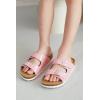 imageProject Cloud Genuine Leather Slides For Kids  Natural Cork Footbed Slides for Kids Sandals for Girls ampamp Boys  NonSlip Boys ampamp Girls SandalsPink Patent