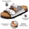 imageProject Cloud Genuine Leather Slides For Kids  Natural Cork Footbed Slides for Kids Sandals for Girls ampamp Boys  NonSlip Boys ampamp Girls SandalsSilver