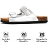 imageProject Cloud Genuine Leather Slides For Kids  Natural Cork Footbed Slides for Kids Sandals for Girls ampamp Boys  NonSlip Boys ampamp Girls SandalsSilver